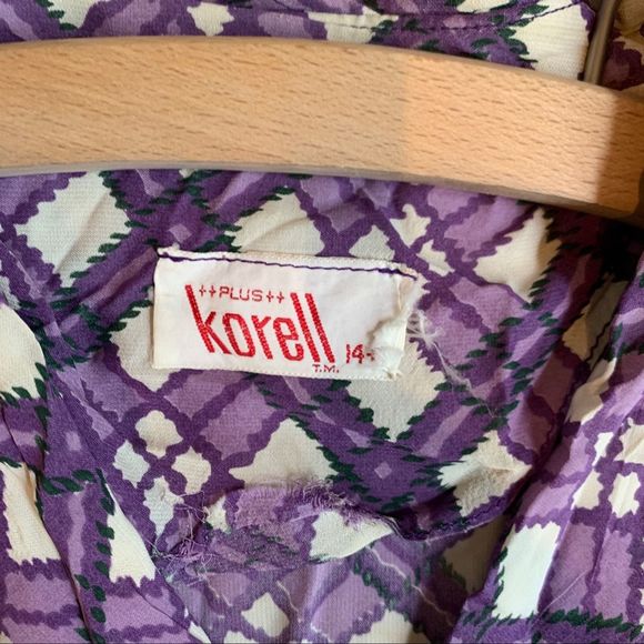 Vintage 1950s Purple Print Shirt Dress - Picture 3 of 8